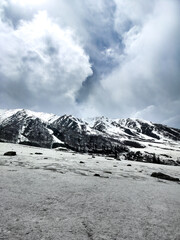 Snow covered mountains in Gulmarg, Kashmir 