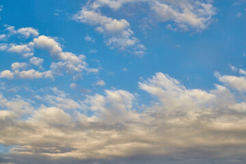 Dense clouds hover over the horizon in the evening light, like a wave. The effect of impending...
