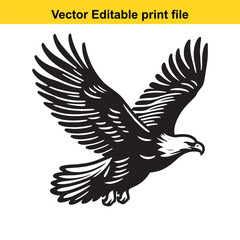Obraz premium Majestic Eagle in Flight: A Vector Illustration for Print