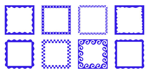 Vector set of hand drawn cut out style  frames and borders - abstract design elements for decoration or logo design templates, prints, placards, posts in modern minimalist style with copy space for te