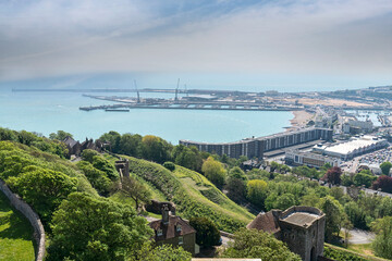 The Port of Dover in Dover, Kent, England