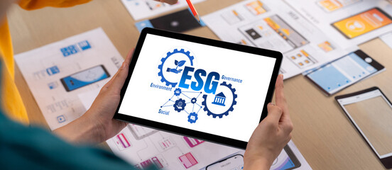 ESG environmental social governance policy for brisk business to set a standard to achieve high ESG...