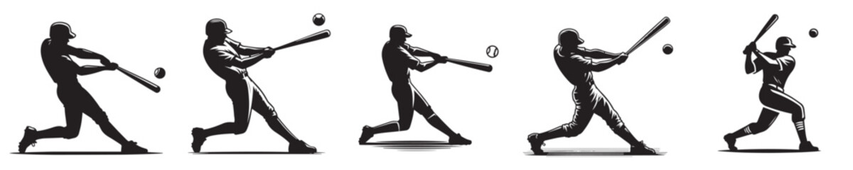 vector silhouette of baseball player
