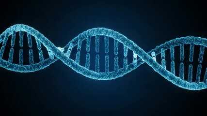 DNA molecule structure with blue lighting, illustrating molecular genetics, CRISPR gene editing, biotechnology advances, or cellular science in modern healthcare and medical innovation visuals. - Powered by Adobe