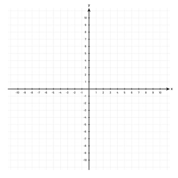 Cartesian coordinate system. Blank Cartesian coordinate system in two dimensions with X and Y axes. Black grid with axes for a math graph. Vector