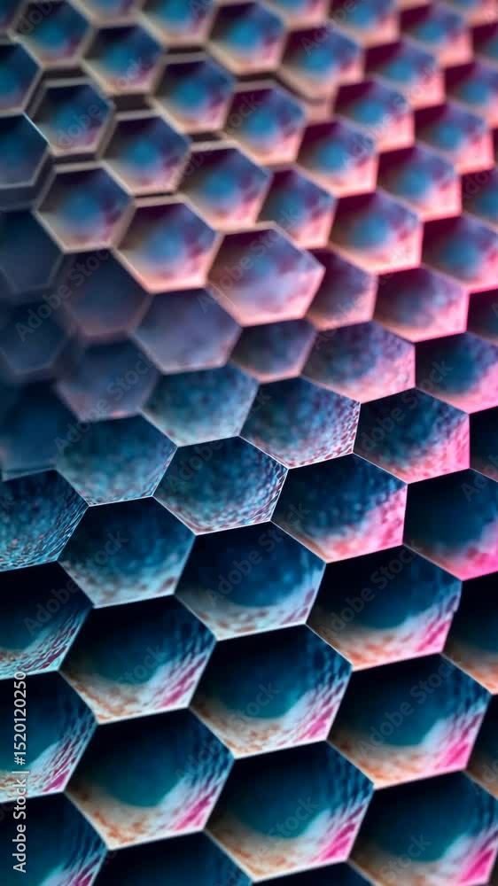 Fototapete a close up of a hexagonal pattern. the pattern is made up of many small hexagons