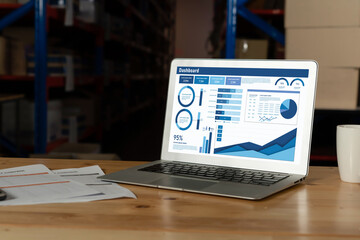 Business data dashboard provide business intelligence analytic for marketing strategy planning snugly with big data set to analyze customer demands and foreseeing business future