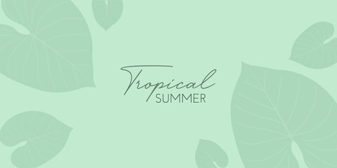 Minimalist vector summer scene with palm leaves and shadow effects, ideal for banners promoting seasonal sales or tropical-themed campaigns