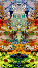 Fototapeta premium Abstract art background . Hand painting artwork on canvas .