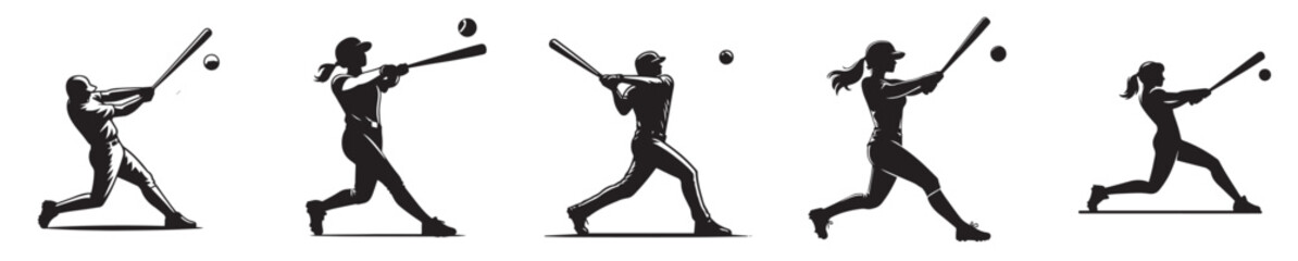 vector silhouette of baseball player © Vector