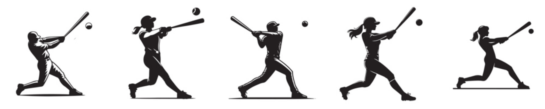 vector silhouette of baseball player