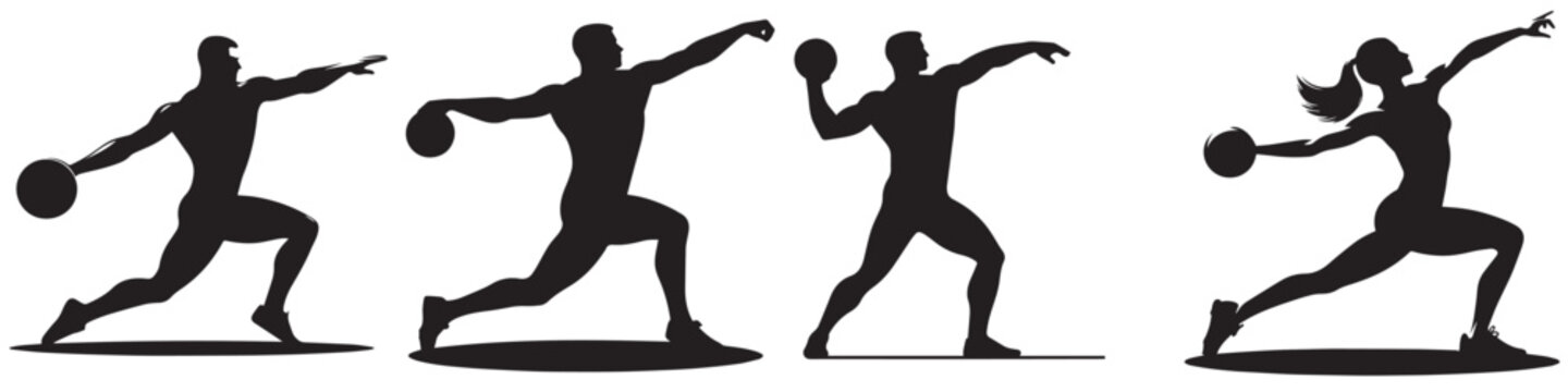 vector silhouette of discus thrower