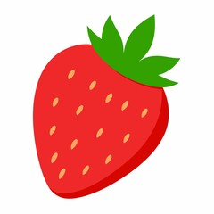 Obraz premium Single red strawberry isolated on white background