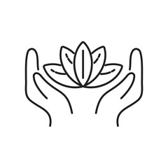 Meditation Practice Yoga and Zen icon. Relaxation Inner Peace Self-knowledge Inner Concentration Editable Stroke Line icons collection