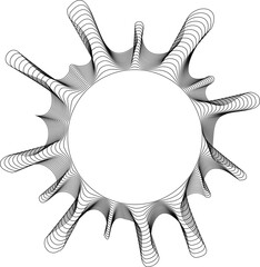 Obraz premium Rounded abstract shape with thick blobby extensions radiating around a hollow circle.