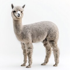 Fototapeta premium Adorable Alpaca Portrait. Fluffy Livestock in Natural Habitat on Peruvian Farm - Cute Animal Welfare and Biodiversity