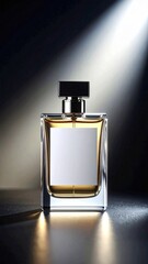 perfume bottle on black background