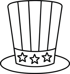 Uncle Sam Hat Outline Icon 