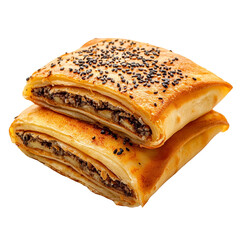 Martabak stuffed pancake isolated on transparent background