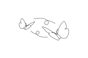 Simple line art Butterfly vector.