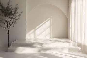 Minimalist Interior Design. Modern Architecture with Natural Light and Neutral Colors for a Tranquil Living Space