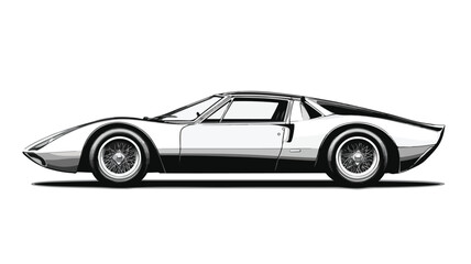 Obraz premium Classic Sports Car Vector Illustration: Vintage Car Artwork for Automotive Design Projects