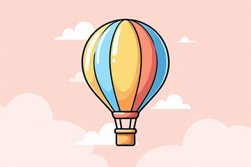 Fototapeta premium Cartoon Hot Air Balloon Illustration – 2D Vector 