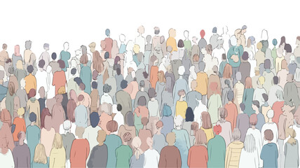 Diverse Crowd of People from Different Races and Nationalities Gathered Together