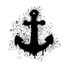 Ship anchor hand painted in graffiti style © Abundzu