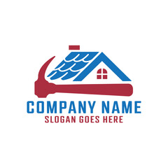 Home Repair Logo Design Vector, Real Estate Repair Logo Design,