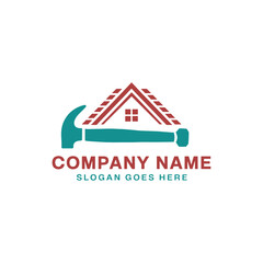 Home Repair Logo Design Vector, Real Estate Repair Logo Design,