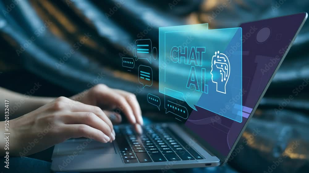 Aufkleber Explore the capabilities of a Chat Bot powered by Artificial Intelligence technology for seamless human interaction and efficient problem-solving in various applications.