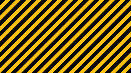 Yellow and black stripes seamless background that indicates warning, danger and attention. Vector Illustration. 