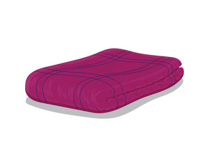 vector design of a purple cloth or blanket with blue lines that is in a folded state
