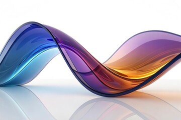 abstract 3d illustration of colorful wavy shape on Abstract colorful wave on a black background. 3d rendering, 3d illustration.