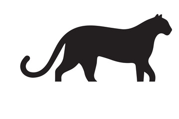 Obraz premium A leopard silhouette with a simple, understated design set against a white background 