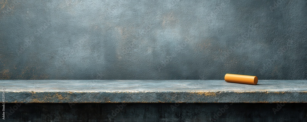 Poster minimalistic scene of empty concrete texture with a single orange chalk