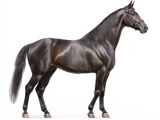 Obraz premium Majestic Black Thoroughbred Stallion. Equine Beauty in Motion - Stunning Horse Photography