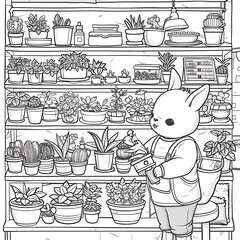 coloring book plant shop
