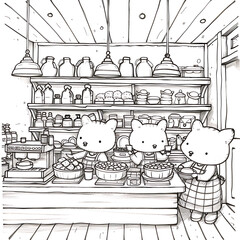coloring book bakery
