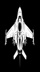 Stylized depiction of a fighter jet.