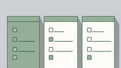Multiple Green Checklists: Modern Design for Task Management, Organization & Productivity