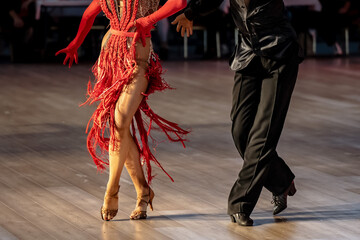 couple dancing latin dance on the dancefloor