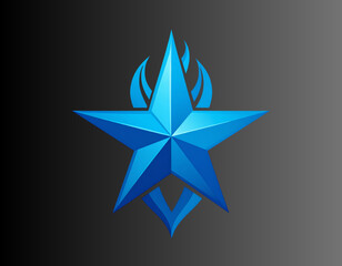 Obraz premium Abstract Blue Star and Flame Logo Corporate Branding Vector