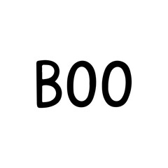 Playful "Boo" text vector illustration, perfect for Halloween-themed designs, spooky decor, and festive digital projects. Engaging, fun, and ideal for seasonal promotions.