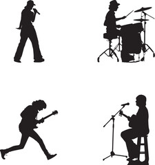silhouettes of musicians