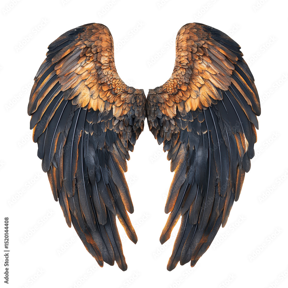 Poster beautiful set of wings showcasing intricate details and vibrant colors designed for artistic display