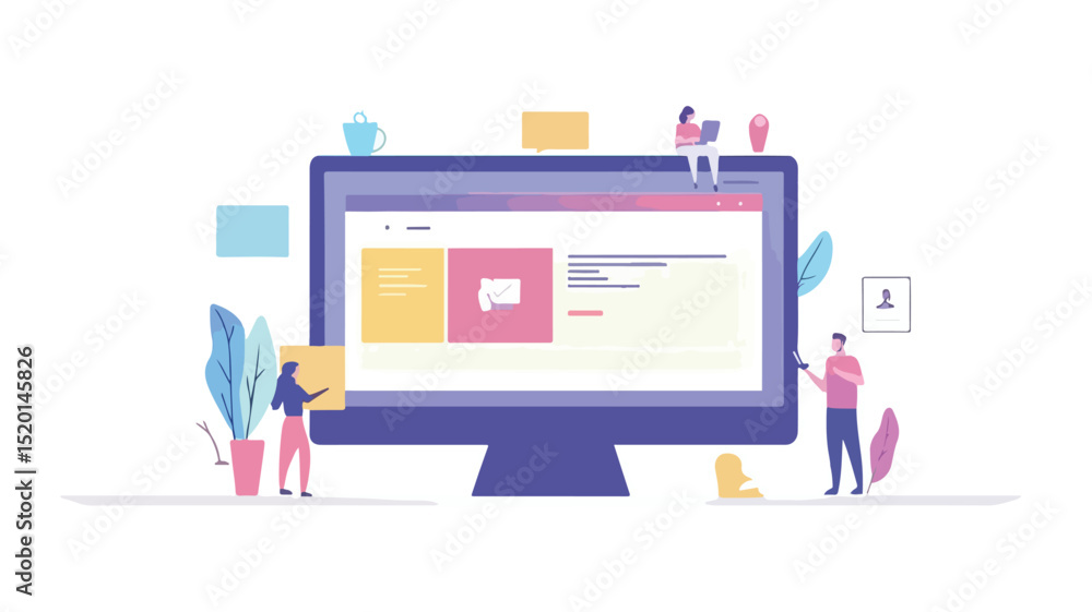 Wall mural professional website development: homepage layout building for html