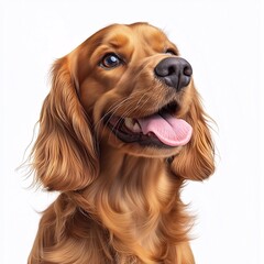 Adorable Smiling Golden Retriever Dog Portrait. Cute and Playful Fluffy Canine Companion