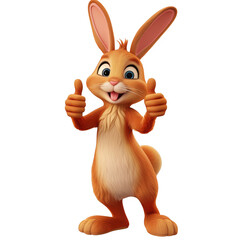 Cartoon rabbit giving two thumbs up pose